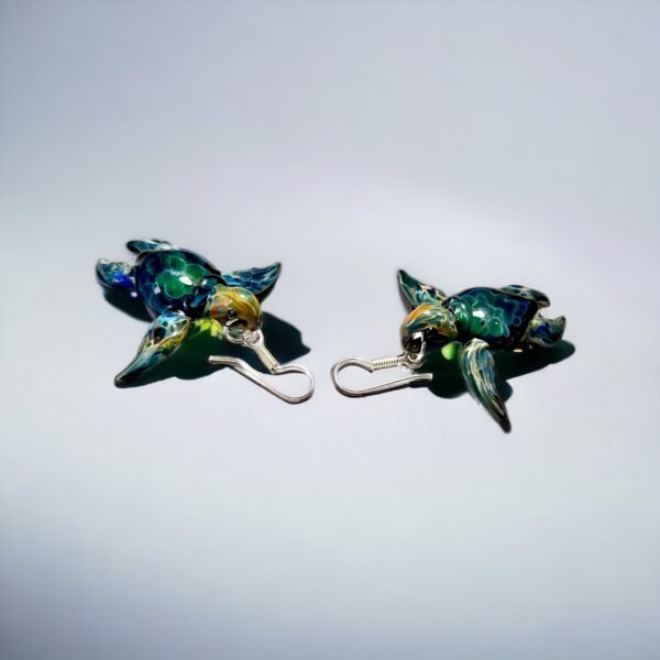 Elegant Ocean Turtle Earrings all Handmade Honu Sea Turtle Glass Earrings for you turtle lovers or your next Beach Party - Image 2